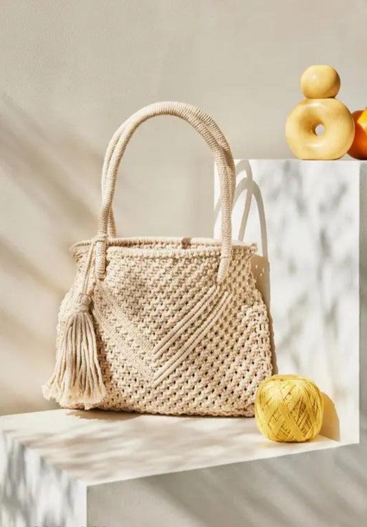 Handwoven Crochet craft office Hand Bag