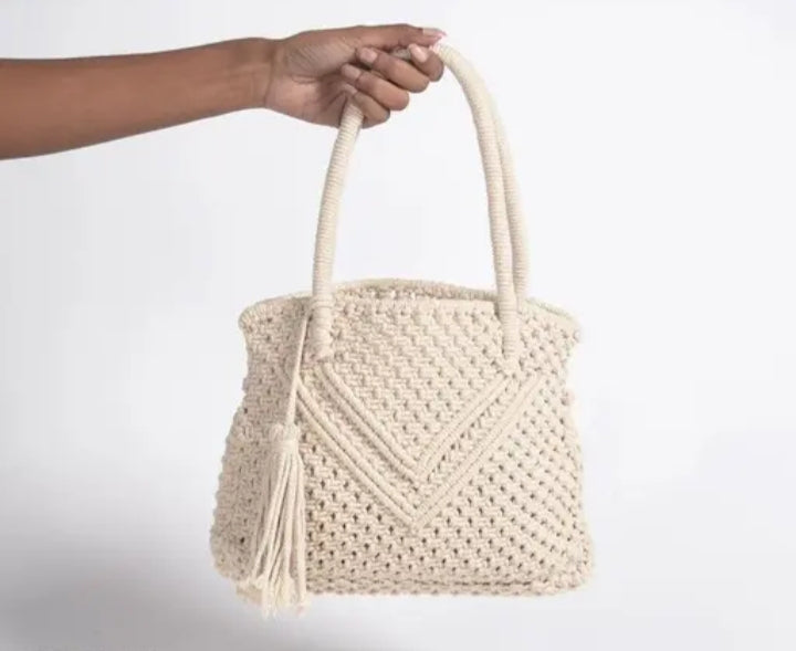 Handwoven Crochet craft office Hand Bag